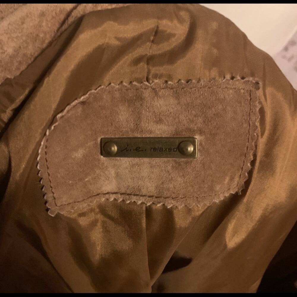 VTG Leather Jacket Suede Moto Brown Pockets Biker - Picture 7 of 13